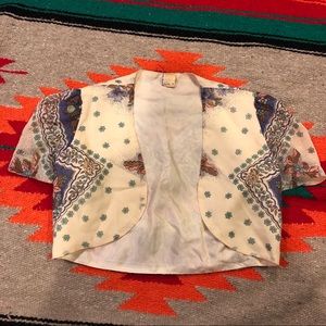 Vintage 70s/80s floral puffsleeve shrug cardigan🌾